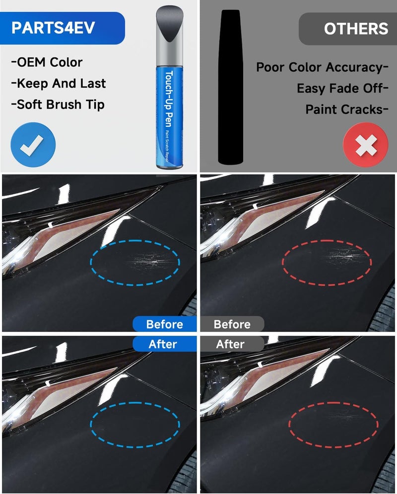 RSACET Touch Up Paint Compatible with Toyota Exact Match Touch Up Paint Car Scratch Repair (Slate Metallic（1F9）) - Image 2